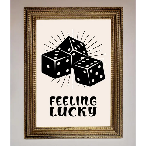 Feeling Lucky Framed Poster - A3 (29.7 x 42 cm) / Ornate Gold - Framed Print