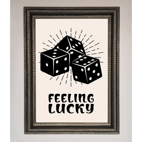 Feeling Lucky Framed Poster - A3 (29.7 x 42 cm) / Ornate Silver Black - Framed Print