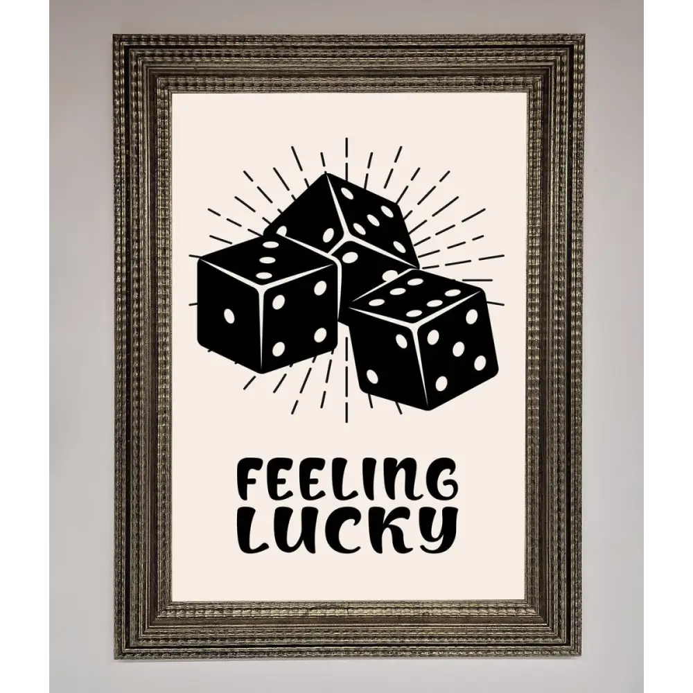 Feeling Lucky Framed Poster - A3 (29.7 x 42 cm) / Ornate Silver - Framed Print