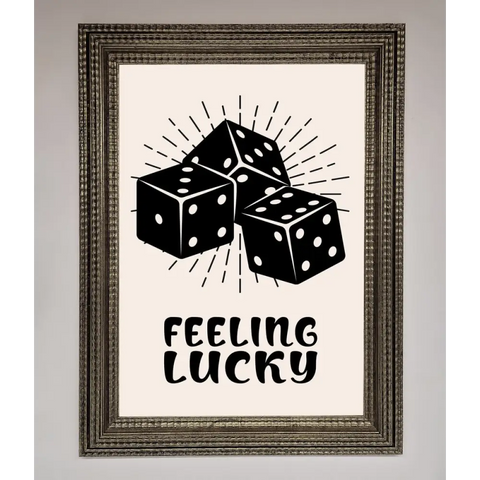 Feeling Lucky Framed Poster - A3 (29.7 x 42 cm) / Ornate Silver - Framed Print