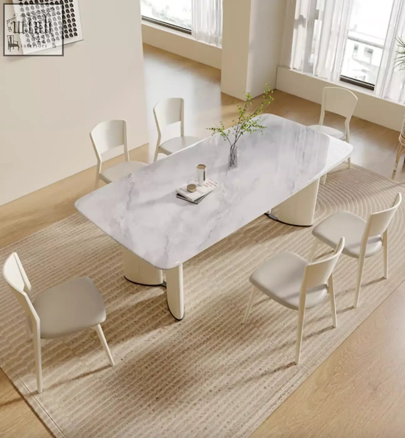 White marble felicia marble dining table with sleek modern pedestal legs perfect marble dining table option