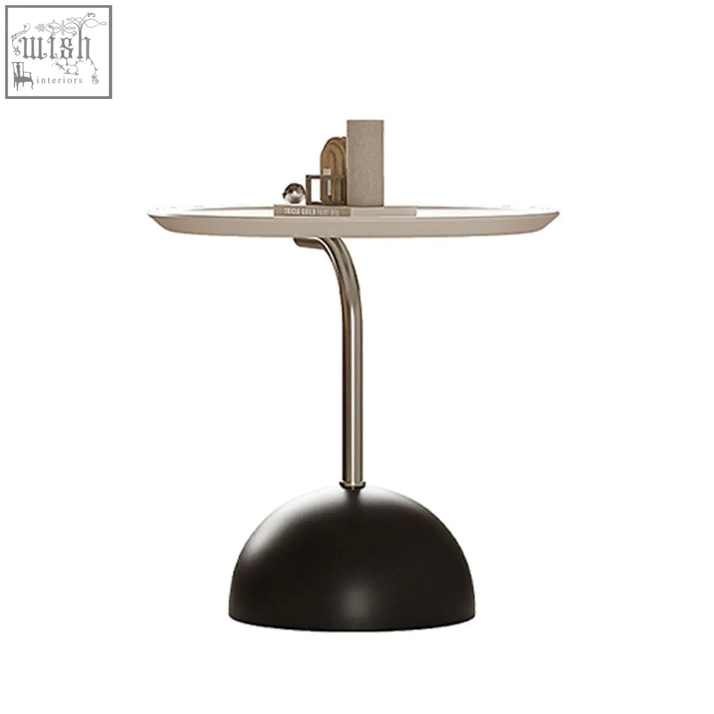 Modern minimalist felicia side table lamp with sleek black base and piano baking varnish finish for stylish lighting