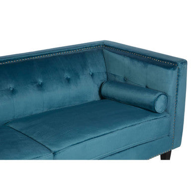 Felisa 3 Seat Teal Blue Velvet Sofa