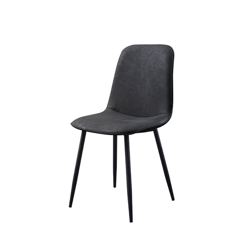 Black upholstered felix ii dining chair with sleek tapered metal legs perfect for stylish dining spaces