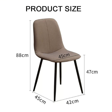 Modern taupe upholstered felix ii dining chair with sleek black metal legs perfect for stylish dining spaces