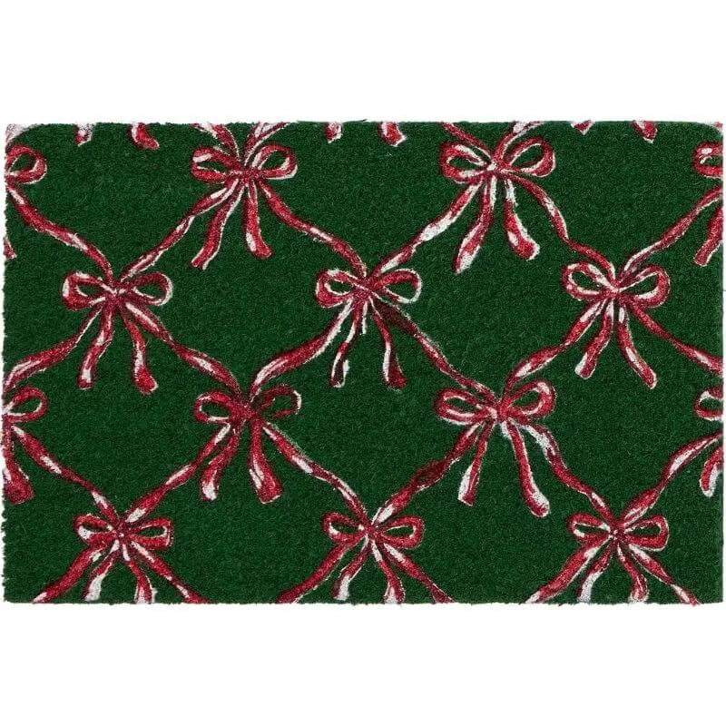 Festive Fun Coir Door Mat – 40x60 cm - Festive Bows - Doormat