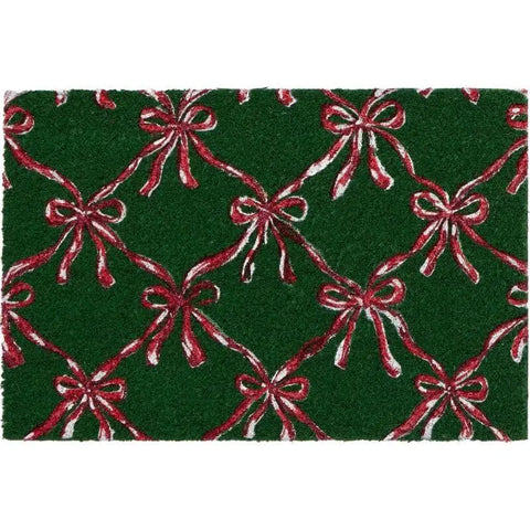 Festive Fun Coir Door Mat – 40x60 cm - Festive Bows - Doormat