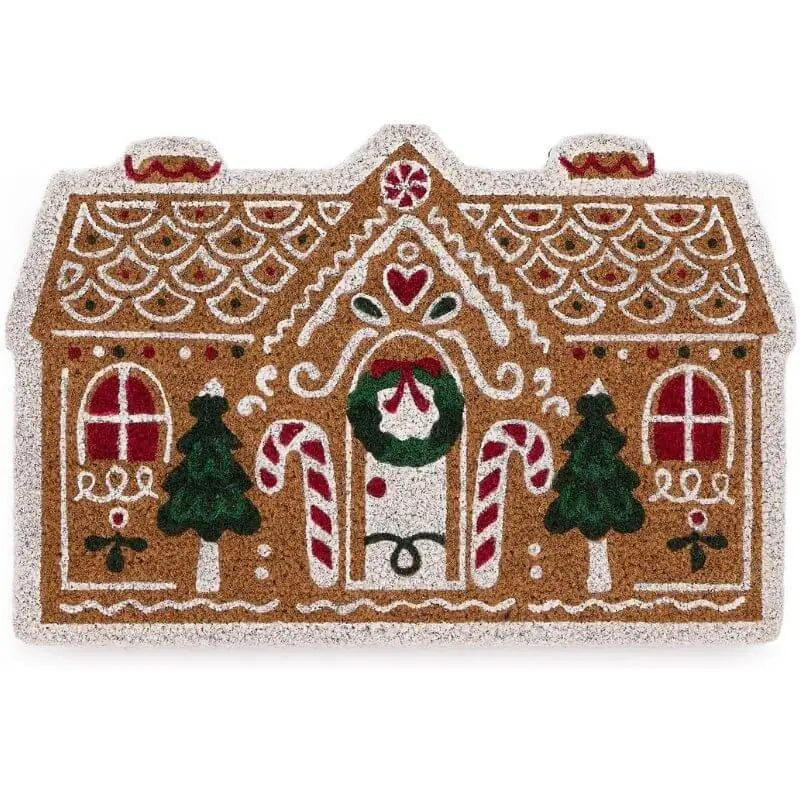 Festive Fun Coir Door Mat – 40x60 cm - Gingerbread Cottage - Doormat
