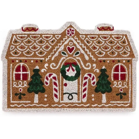 Festive Fun Coir Door Mat – 40x60 cm - Gingerbread Cottage - Doormat