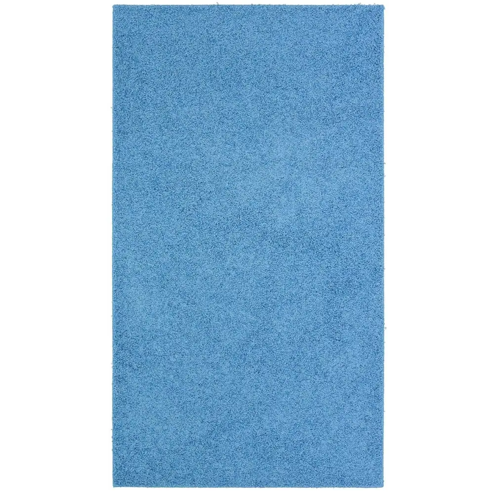 Fiji Sky Blue Washable Solid Shaggy Rug - 67X120 cm - Rugs