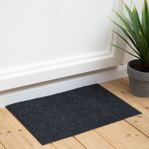 Dark grey rectangular filta doormat with textured woven surface perfect for entrance floors