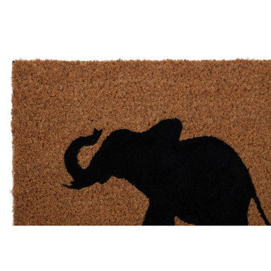 Black elephant silhouette baby elephant doormat by filta elephant made of durable material for indoor use
