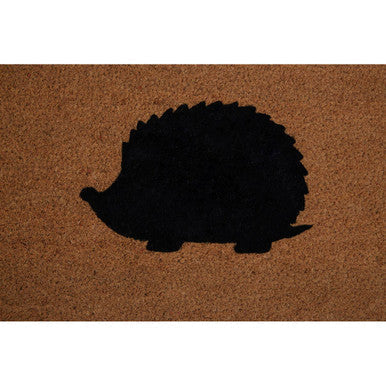 Black hedgehog silhouette mat made of durable material perfect as a filta hedgehog doormat for indoor use