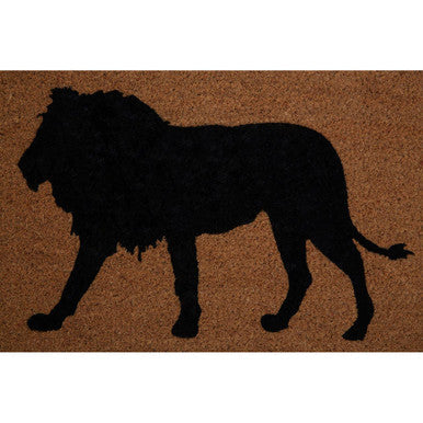 Black lion silhouette filta lion doormat made of durable material perfect for outdoor use