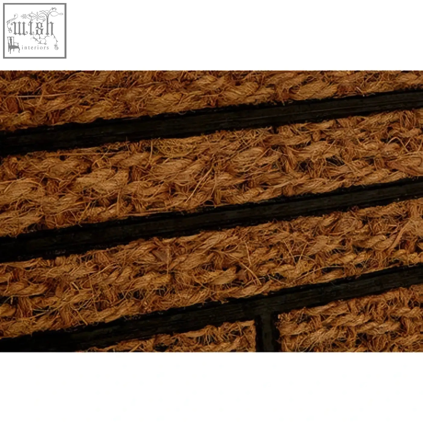 Filta welcome coir panama doormat with black skid pvc rubber strips for durable non slip use