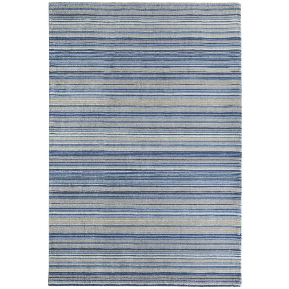 Fine Stripes Blue Wool Rug - 80X150 cm - Rugs
