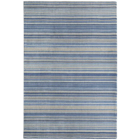 Fine Stripes Blue Wool Rug - 80X150 cm - Rugs
