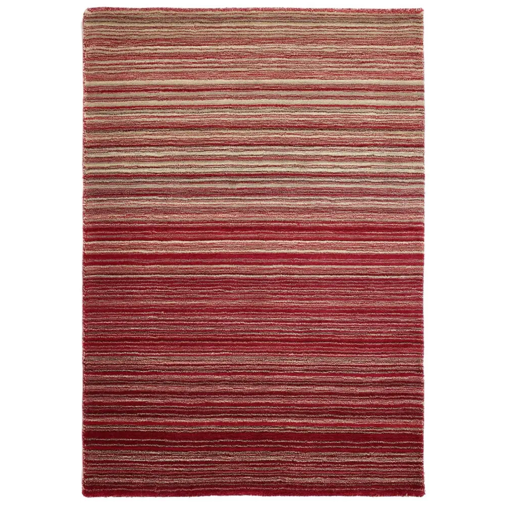Fine Stripes Red Wool Rug - 80X150 cm - Rugs