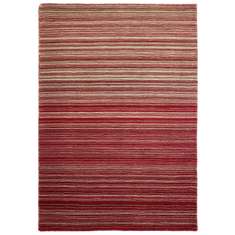 Fine Stripes Red Wool Rug - 80X150 cm - Rugs