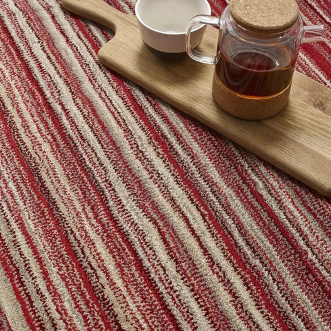 Fine Stripes Red Wool Rug - Rugs