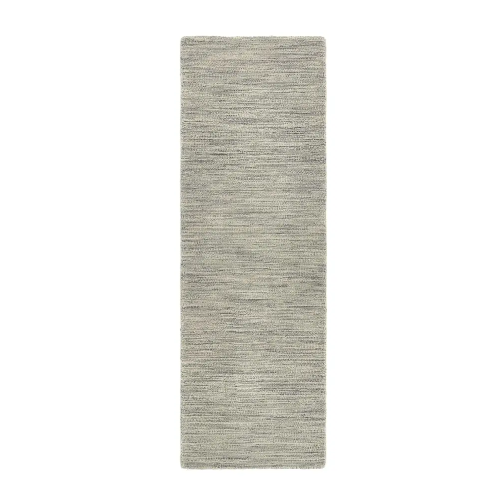 Fine Stripes Silver Grey Wool Rug - Rugs