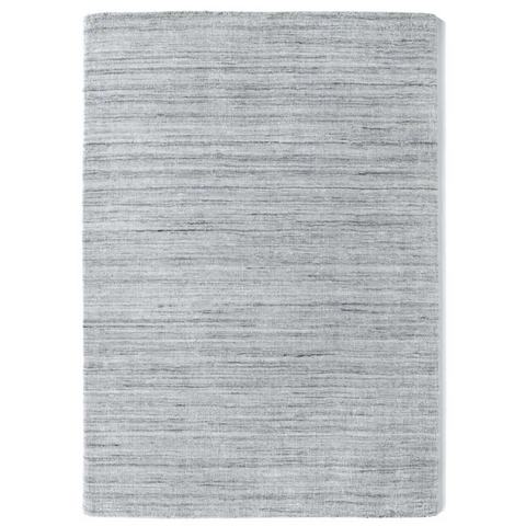 Fine Stripes Silver Grey Wool Rug - Rugs
