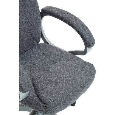 Finlay grey home office chair with gray textured fabric and sleek metallic armrests perfect for your home office