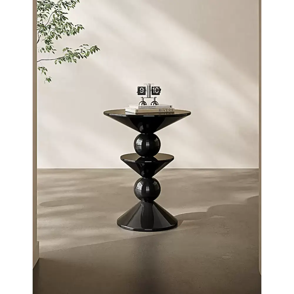 Finnian Round Side Table - All-Black