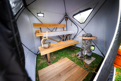Premium Portable Sauna Tent — Pop-Up Gas Sauna, 2-4 Person, Connectable | FinSteam Fritid X