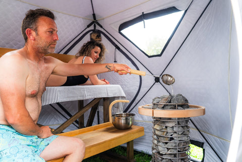 NOIR L Elite — FinSteam Premium Portable Sauna for 2-4 People (Aurora Heater)