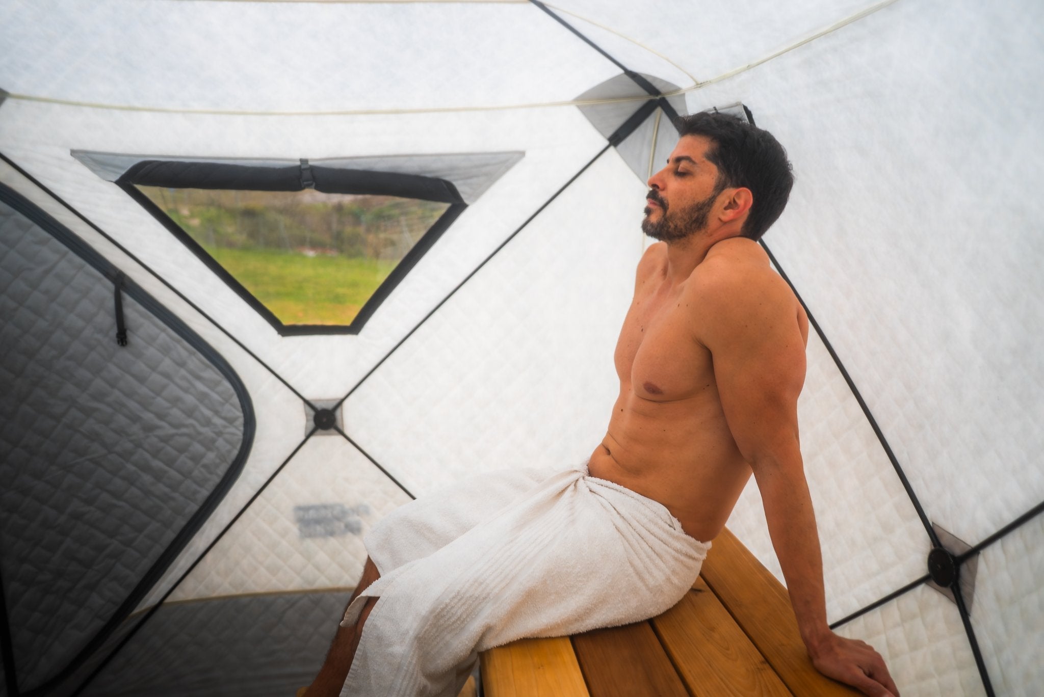 Ember Complete — Portable Gas Sauna Tent with Cedar Bench