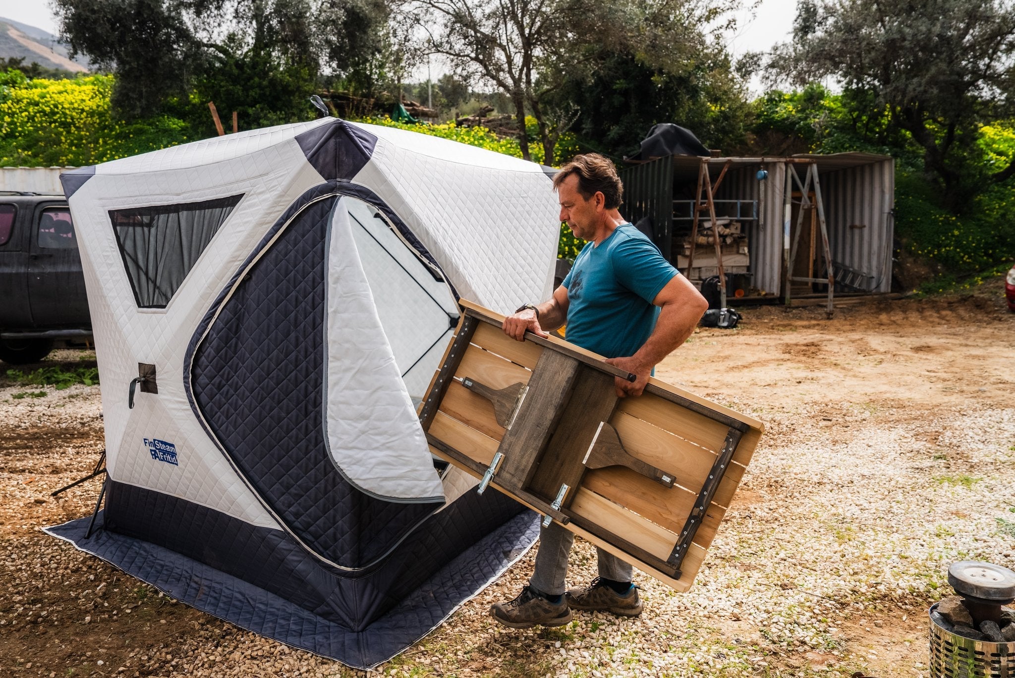 Ember Complete — Portable Gas Sauna Tent with Cedar Bench