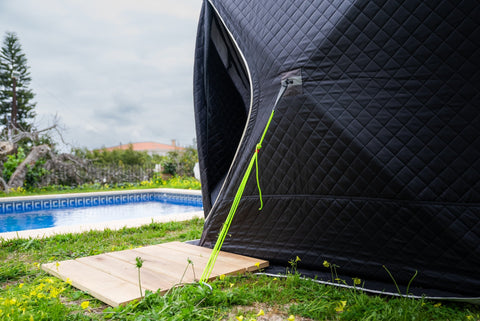 Premium Portable Sauna Tent — Pop-Up Gas Sauna, 2-4 Person, Connectable | FinSteam Fritid X