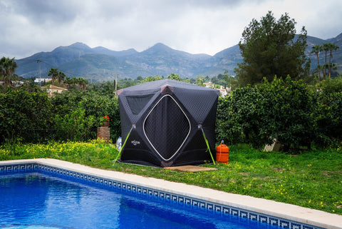 Premium Portable Sauna Tent — Pop-Up Gas Sauna, 2-4 Person, Connectable | FinSteam Fritid X