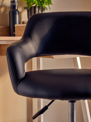 Fionna Black Home Office Chair with Curved Back