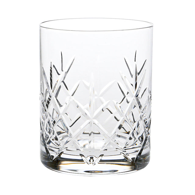 Clear crystal flamenco crystalite whisky tumbler with intricate diamond and starburst cut whisky design set of 6
