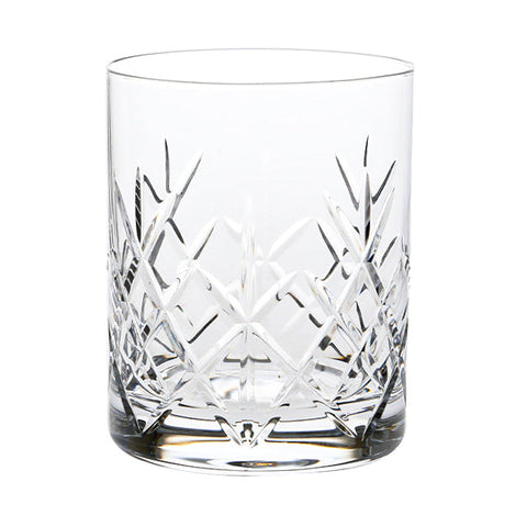 Clear crystal flamenco crystalite whisky tumbler with intricate diamond and starburst cut whisky design set of 6