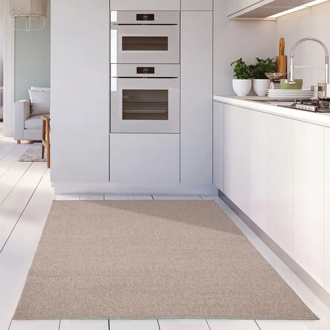 Flex Beige Low Pile Solid Rug - Rugs