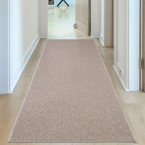 Beige low pile textured runner rug from flex beige low collection with durable low pile for easy maintenance