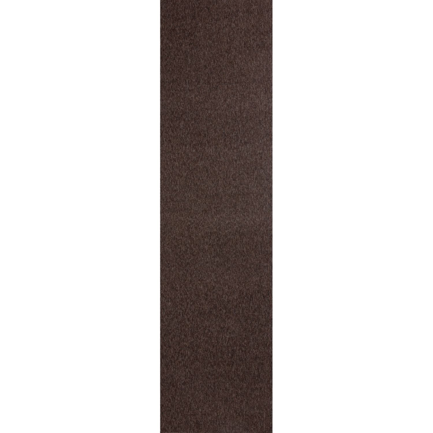 Dark brown low pile flex brown low solid rug with textured coarse abrasive grip tape surface
