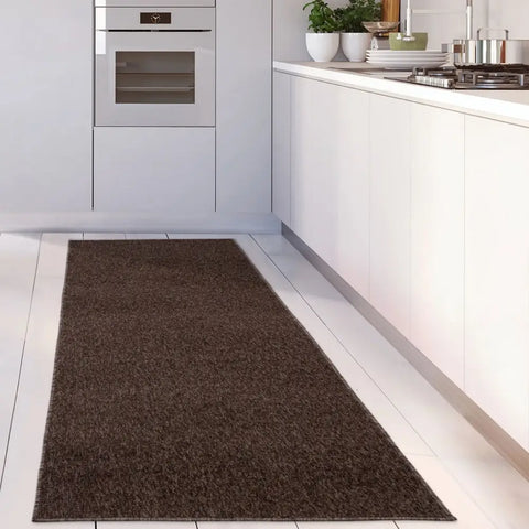 Flex Brown Low Pile Solid Rug - Rugs