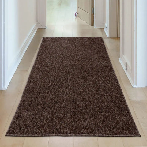 Flex Brown Low Pile Solid Rug - Rugs