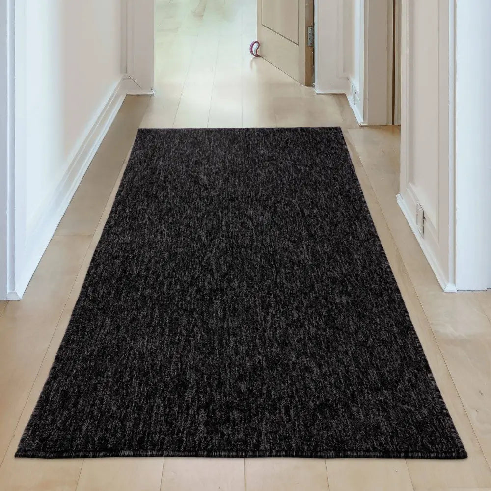 Flex Dark Grey Low Pile Solid Rug - Rugs