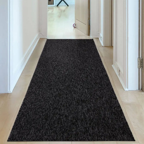 Flex Dark Grey Low Pile Solid Rug - Rugs