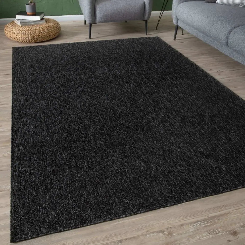 Flex Dark Grey Low Pile Solid Rug - Rugs