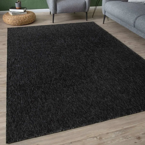 Flex Dark Grey Low Pile Solid Rug - Rugs