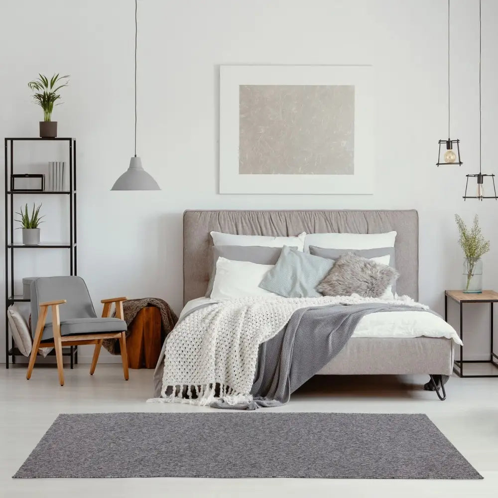 Flex Grey Low Pile Solid Rug - Rugs