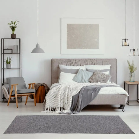 Flex Grey Low Pile Solid Rug - Rugs