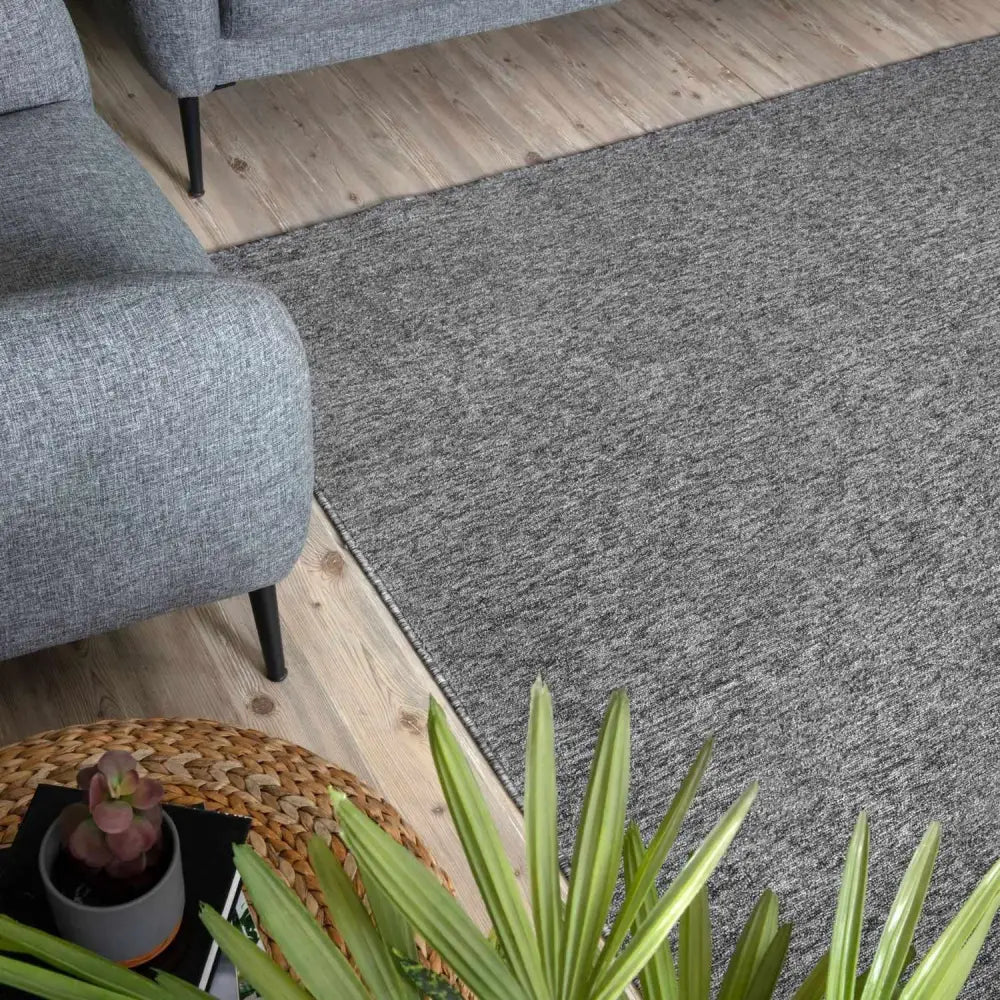 Flex Grey Low Pile Solid Rug - Rugs
