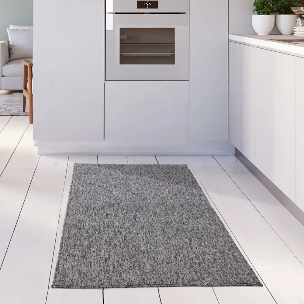 Flex Grey Low Pile Solid Rug - Rugs